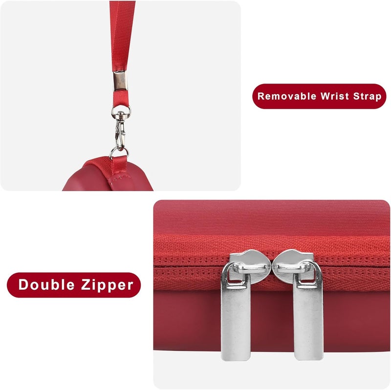 Canboc Carrying Case for Kodak PIXPRO FZ55/ FZ45 16MP Digital Camera, FZ45 Video Vlogging Camera Bag, Mesh Pocket fit Cable, SD Card, Red (Case Only) - Image 5